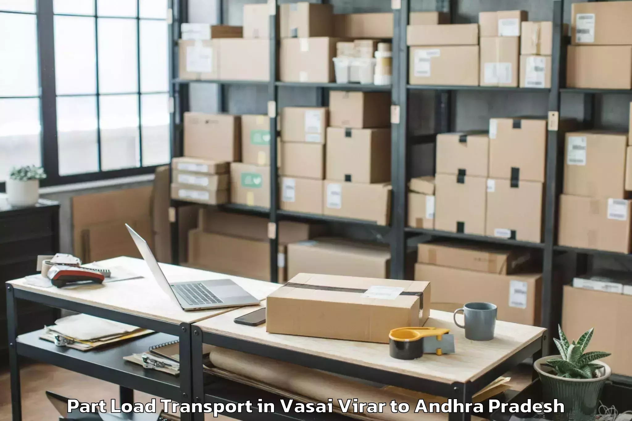 Top Vasai Virar to Vadlapudi Part Load Transport Available